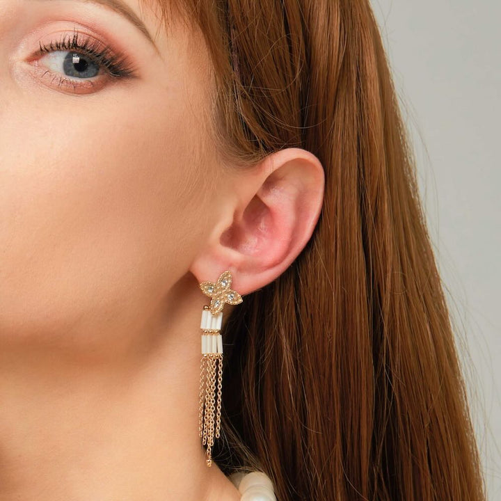 hipanema oorbellen alabaster white