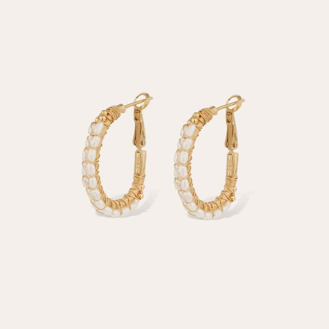 Gas bijoux oorbellen lyre mother of pearl