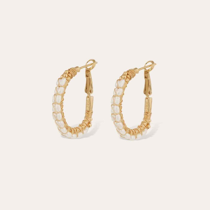 Gas bijoux oorbellen lyre mother of pearl