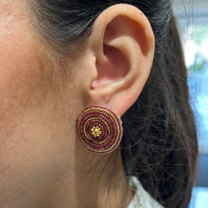 ibu jewels oorbellen anna stud maroon