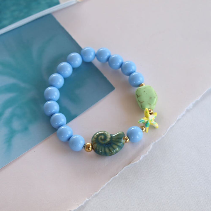 widaro armband/ketting round beachy light blue