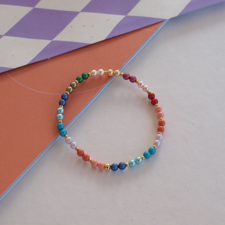 widaro ketting/armband colour pearls