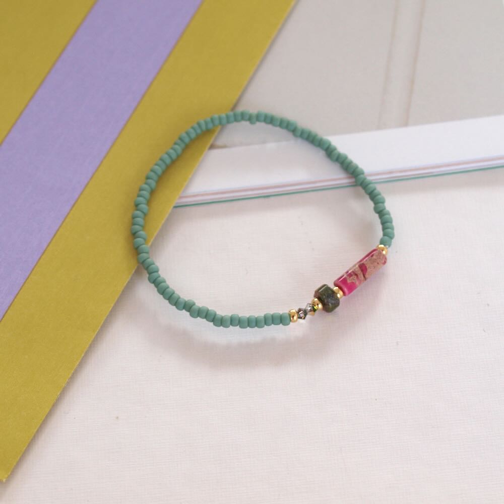 Widaro armband fuchsia touch of green