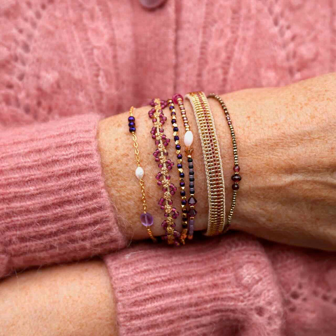 widaro armband mix purple pink