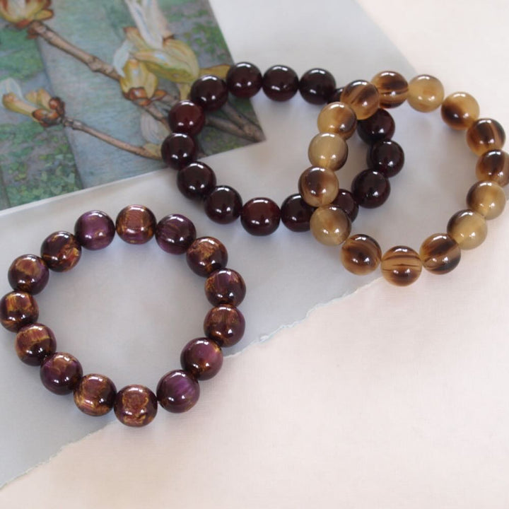 widaro armband big brown/burgundy/purple gold