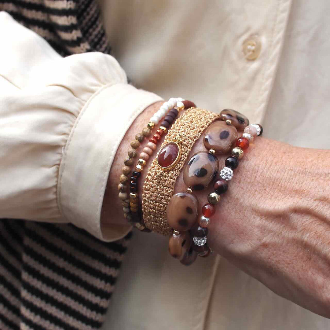 widaro armband love the double brown beige
