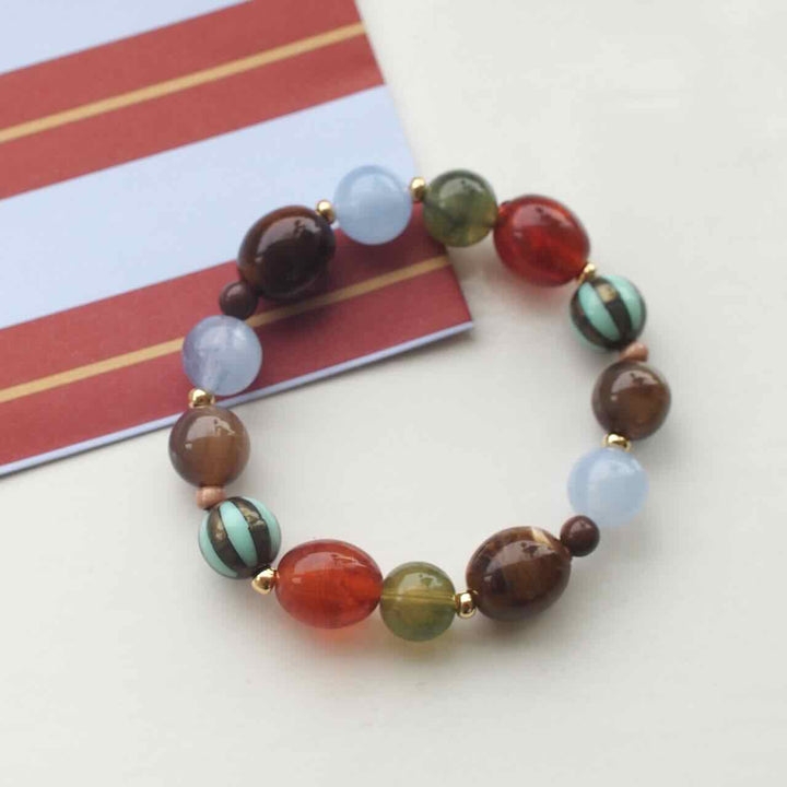 widaro armband fall stripey brown green