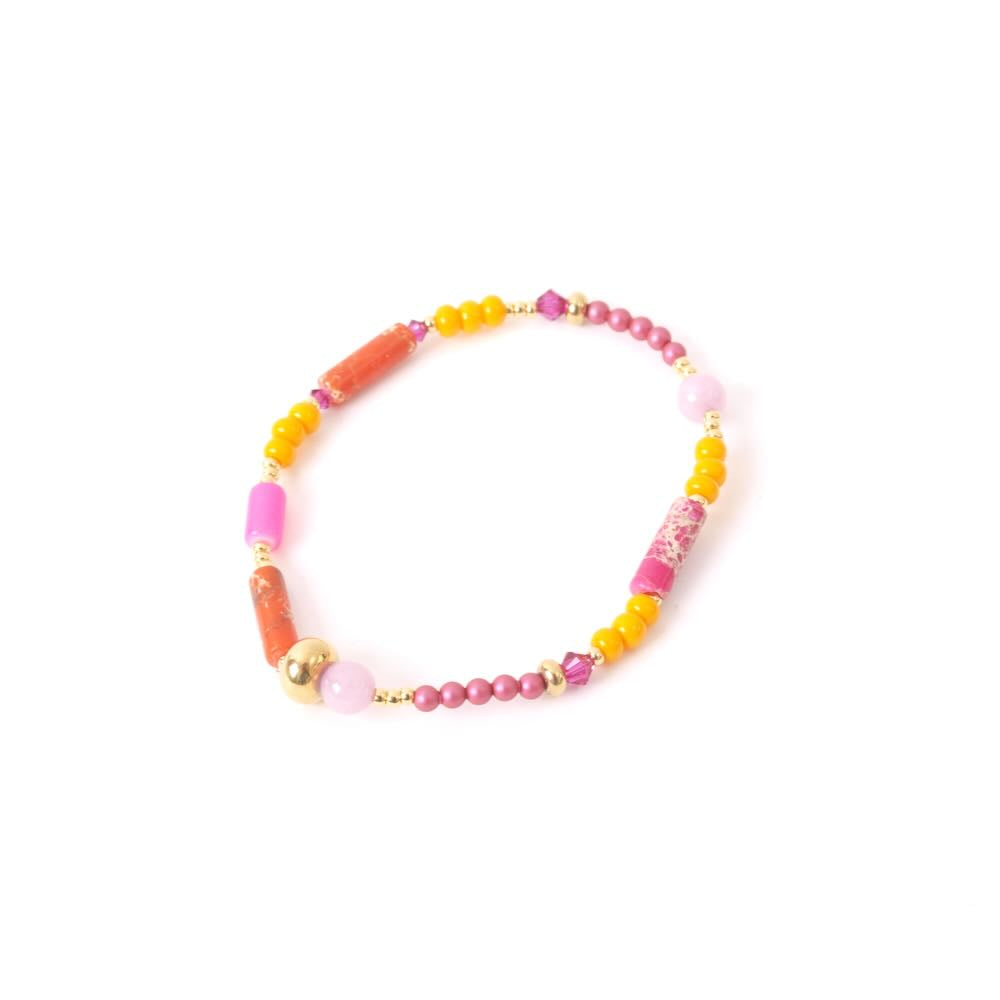 widaro armband funky beads orange/pink