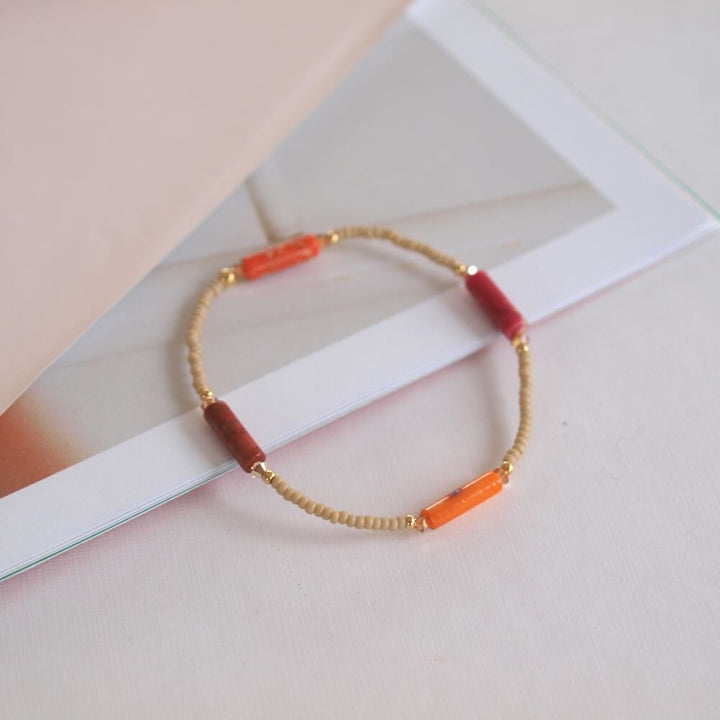 widaro armband orange & stones