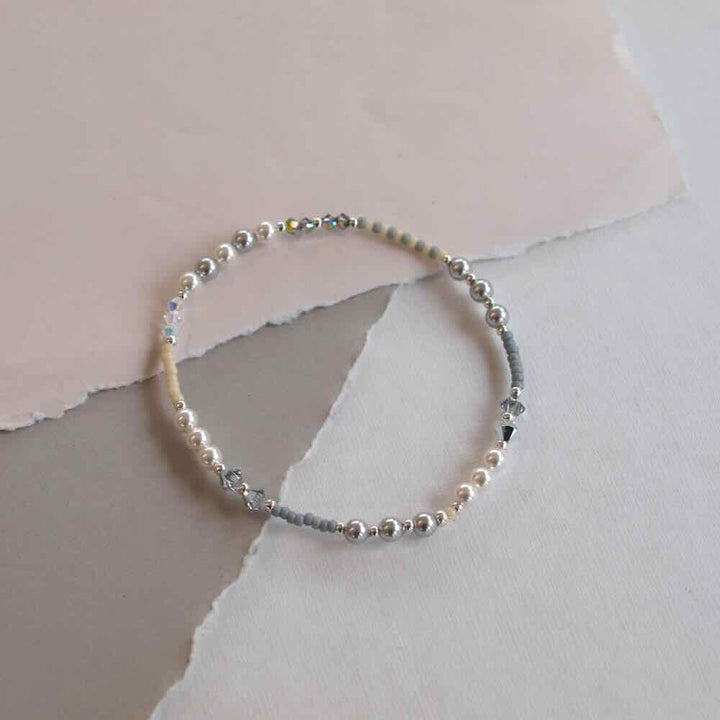 widaro armband pearl chique silver