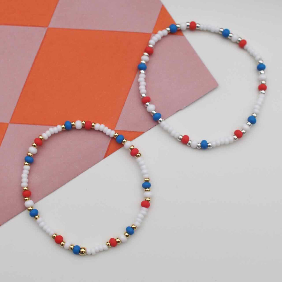 widaro armband rood/wit/blauw (kies je kleur)