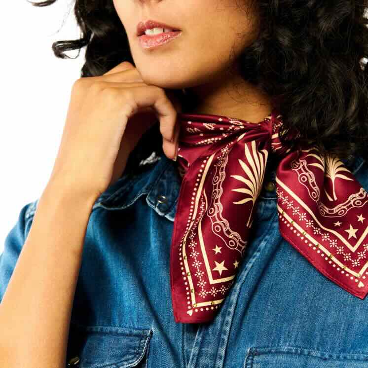 wild paris sjaal bandana burgundy mini