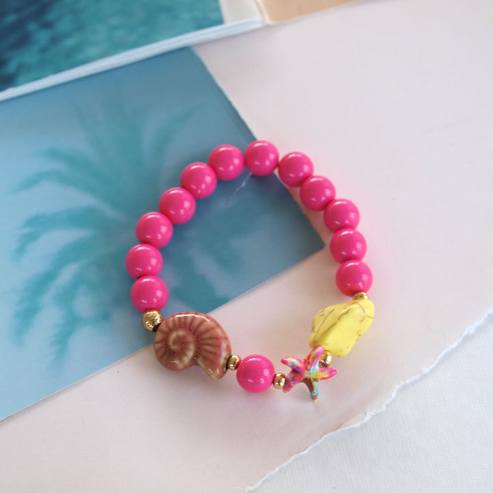 widaro armband/ketting round beachy fuchsia