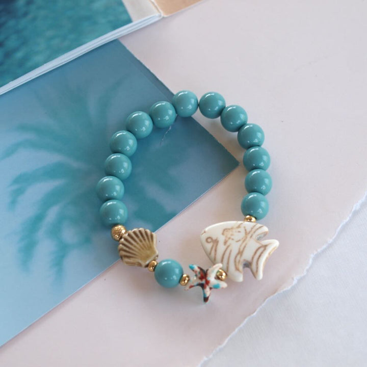 widaro armband/ketting round beachy turquoise