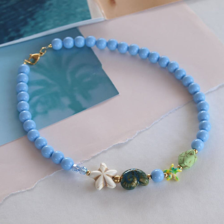 widaro armband/ketting round beachy light blue