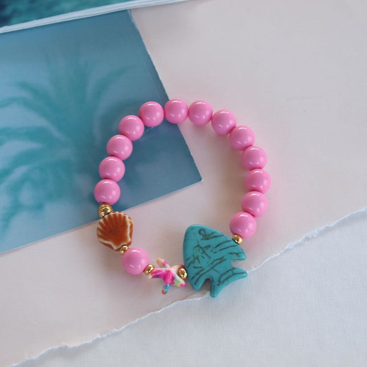 widaro armband/ketting round beachy pink