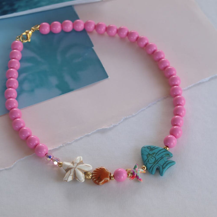 widaro armband/ketting round beachy pink