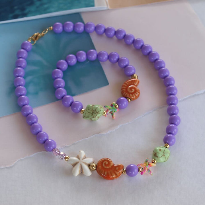 widaro armband/ketting round beachy purple