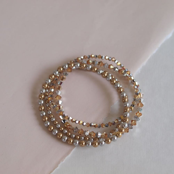 widaro armband bicolor pearls and crystal (kies je armband)