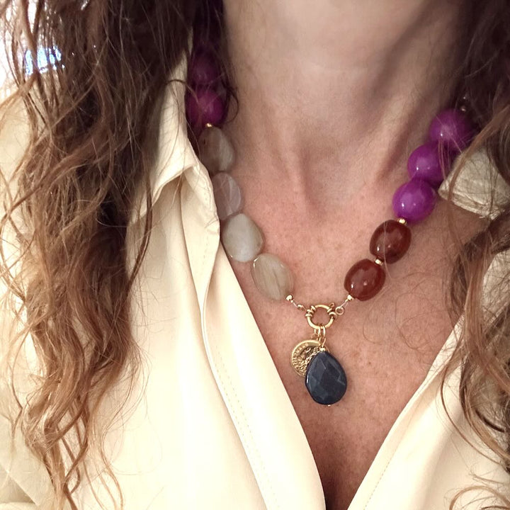 widaro ketting big purple brown