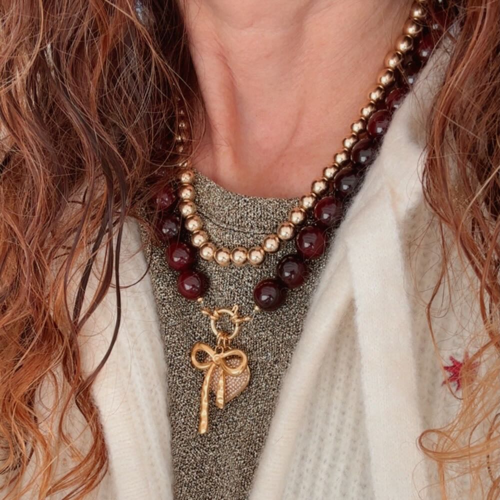 widaro ketting big burgundy