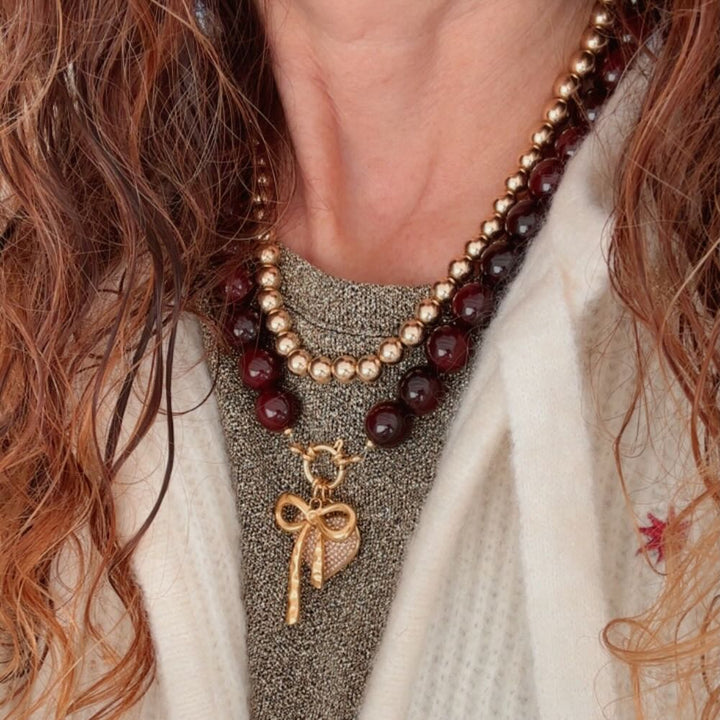 widaro ketting big burgundy