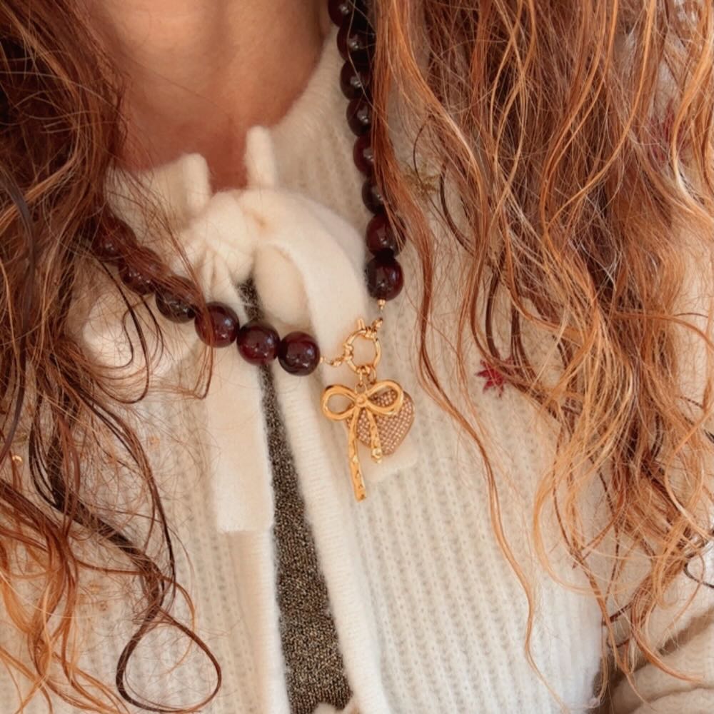 widaro ketting big burgundy