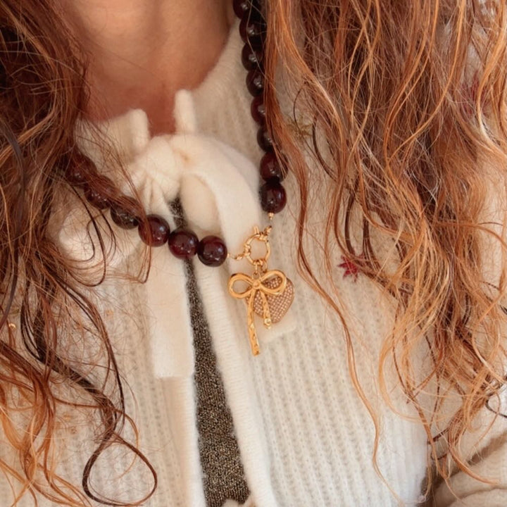 widaro ketting big burgundy