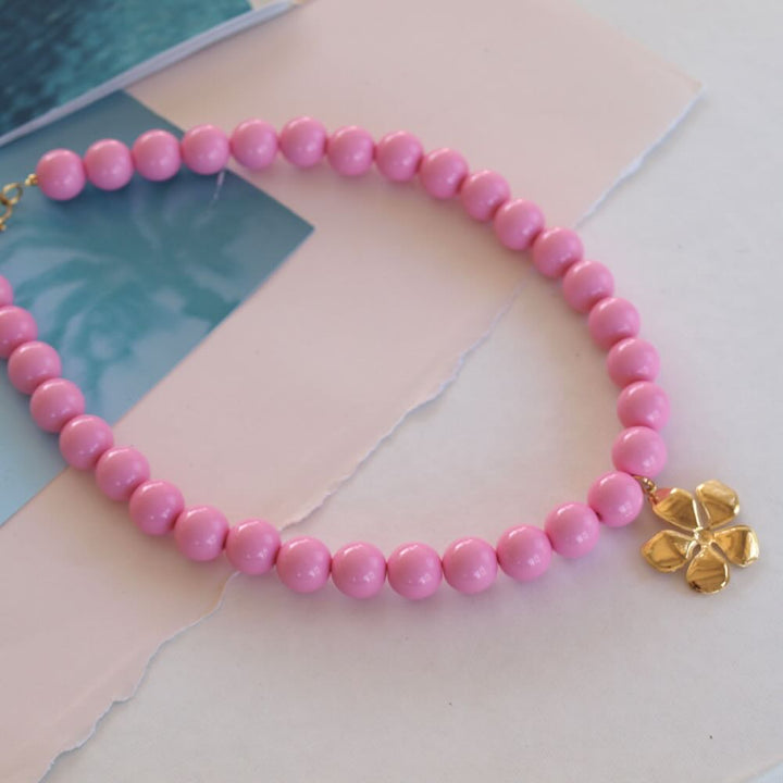 widaro ketting big round pink/light green