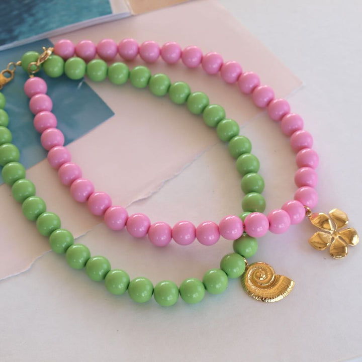 widaro ketting big round pink/light green