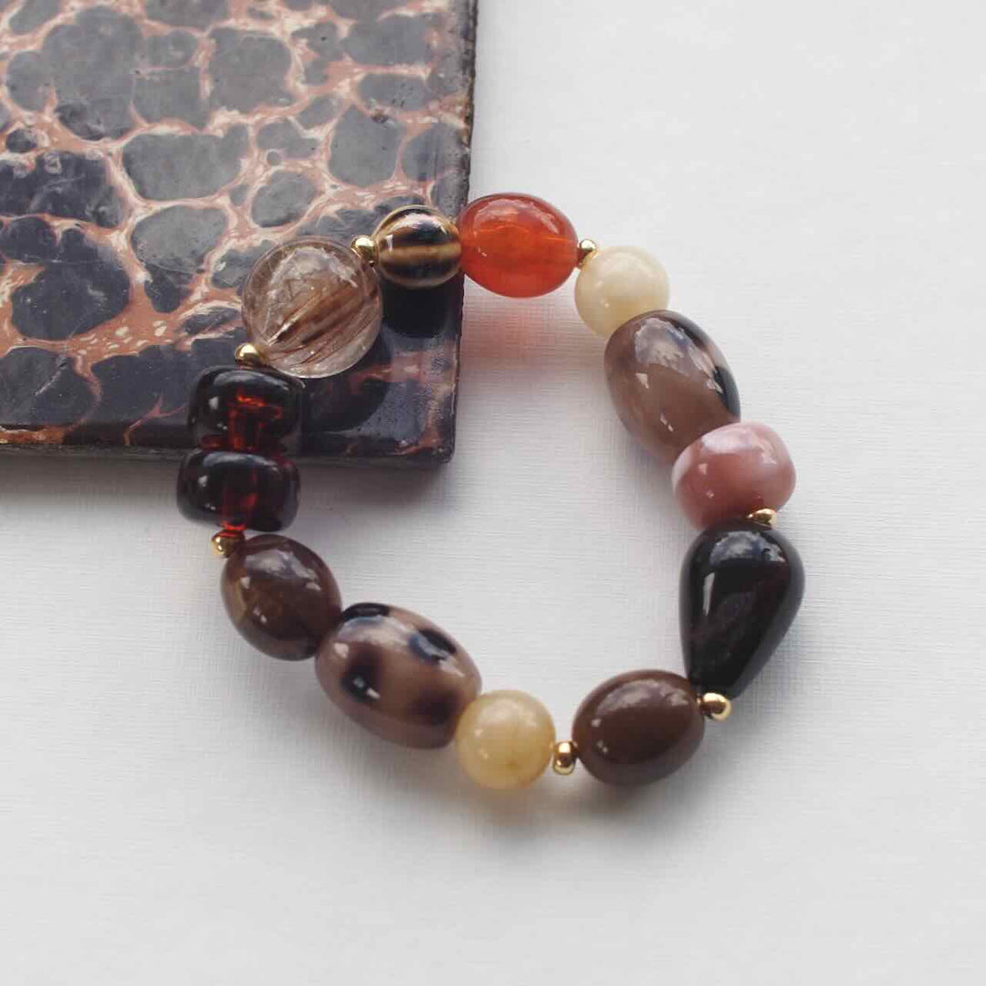 widaro armband big brown and stones
