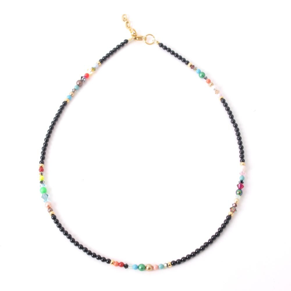 widaro ketting black pearls and colours