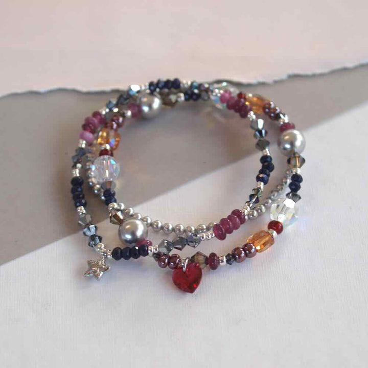 widaro armbanden blue purple shine silver