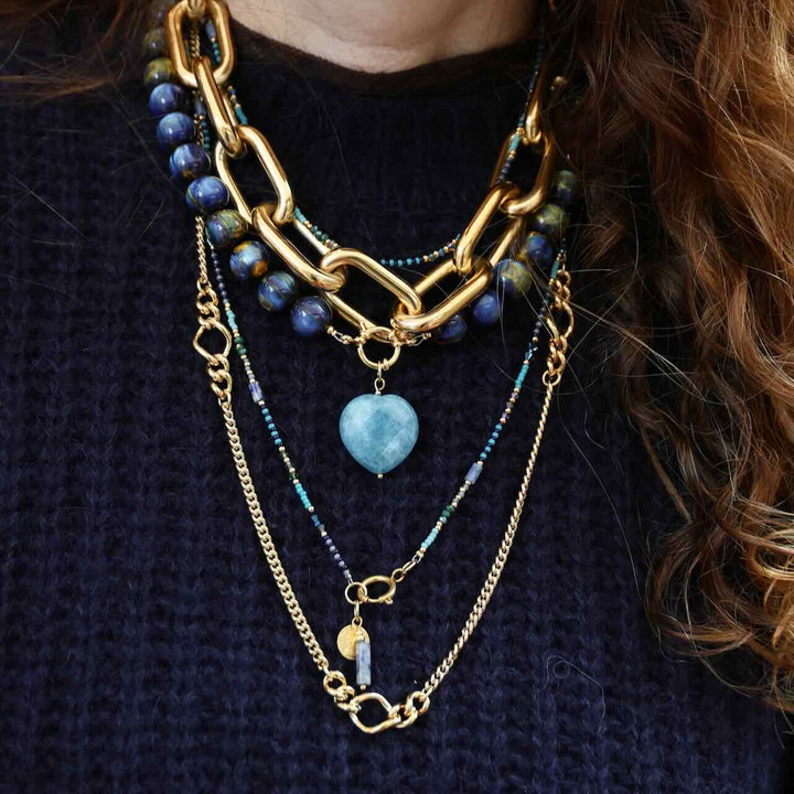 widaro ketting mix blue azure (kies je lengte)