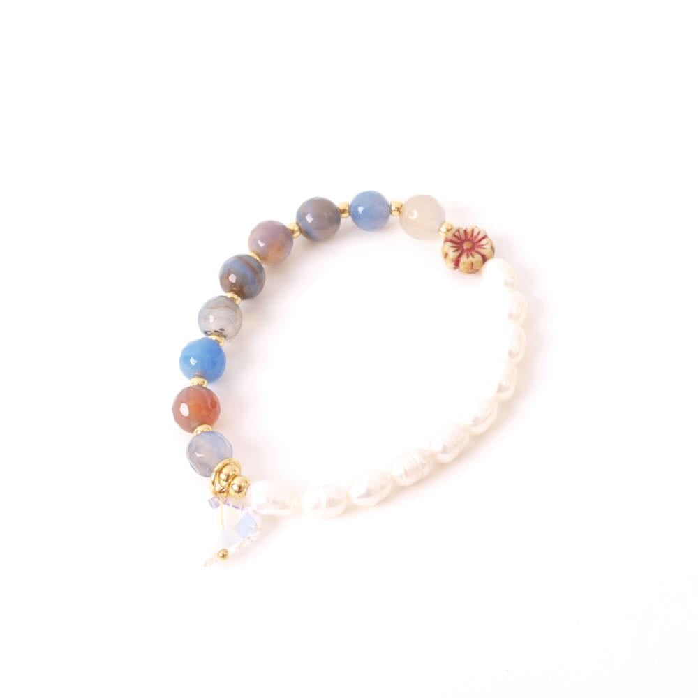 widaro fun ketting/armband pearls blue agate