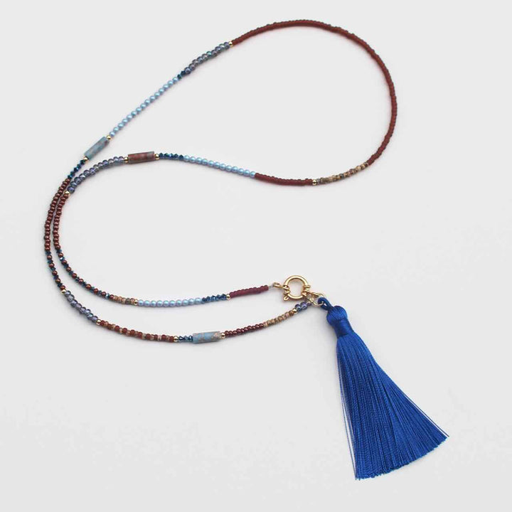 widaro lange ketting blue brown special