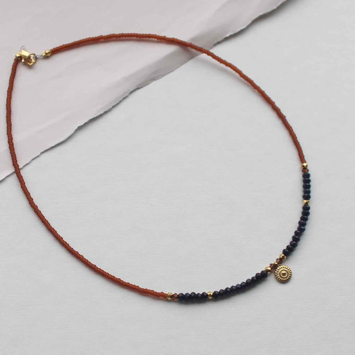 widaro ketting blue brown charm