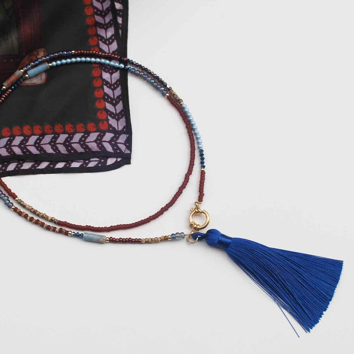 widaro lange ketting blue brown special