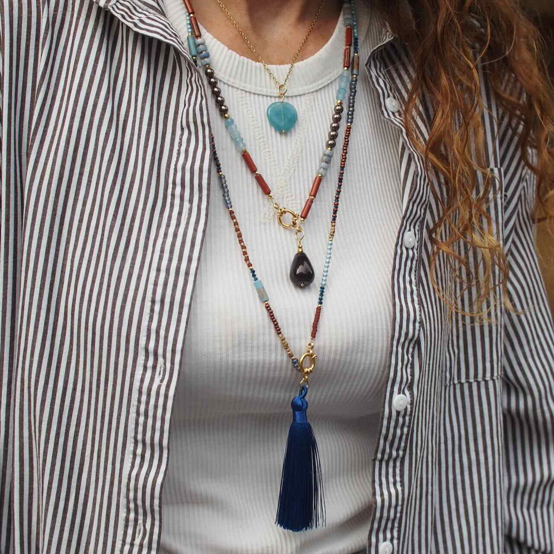 widaro lange ketting blue brown special