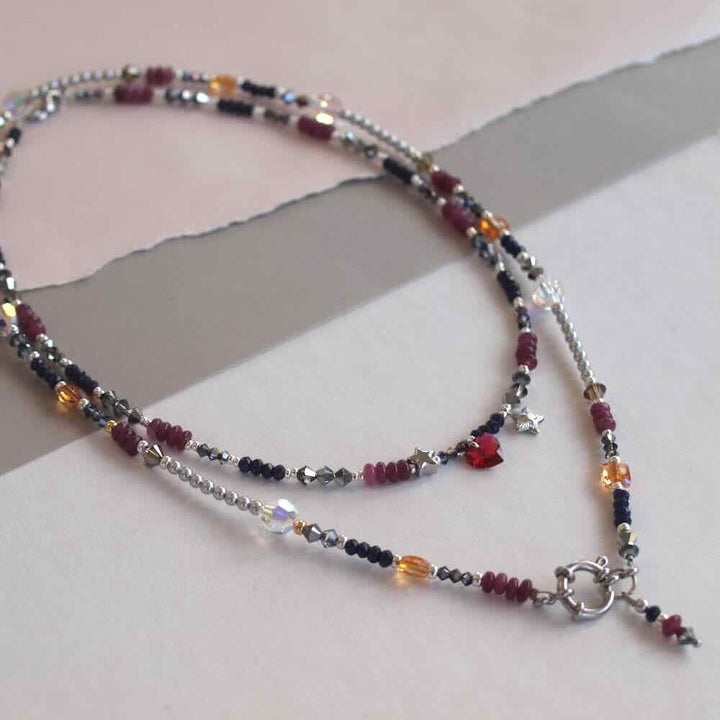 widaro ketting blue purple shine silver