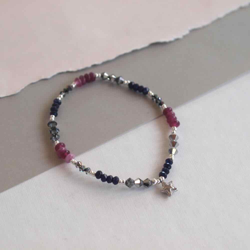 widaro armbanden blue purple shine silver