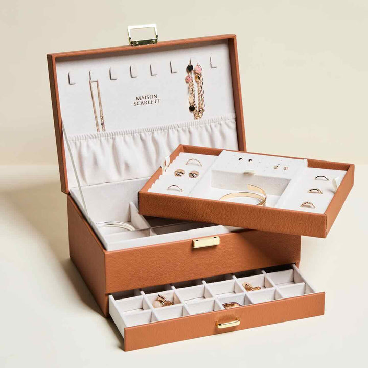 maison scarlett jewelry box denise pu camel