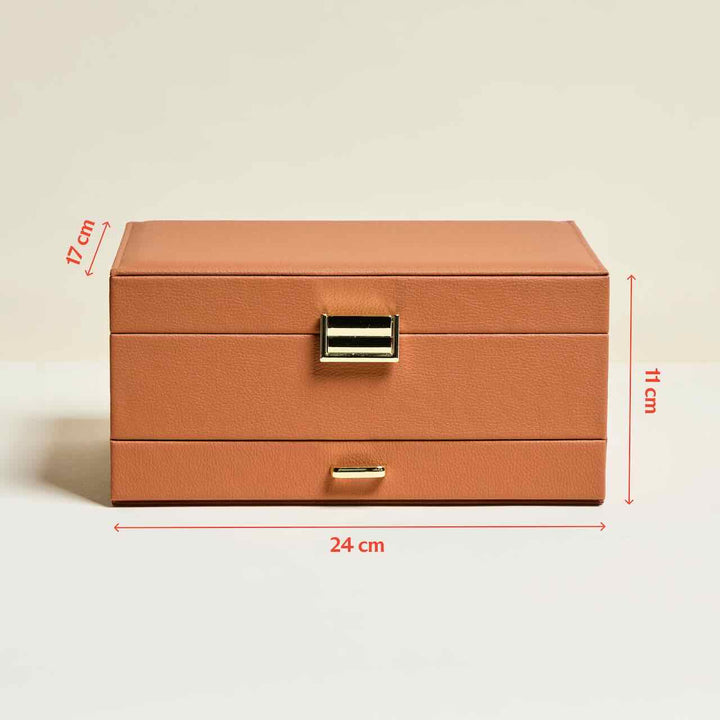 maison scarlett jewelry box denise pu camel