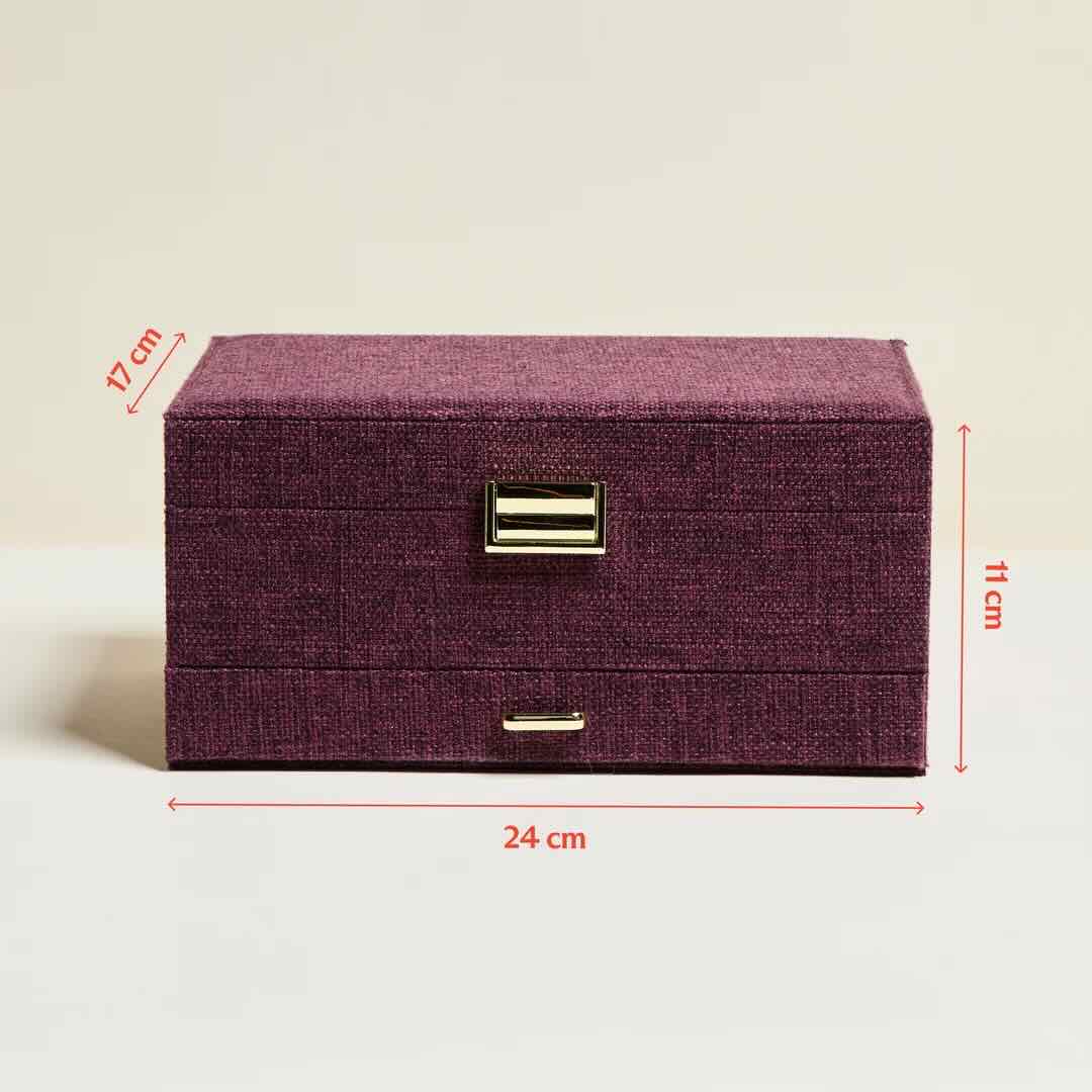 maison scarlett jewelry box denise linen plum