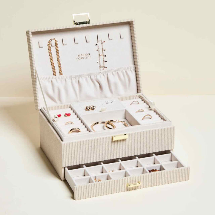 maison scarlett jewelry box denise corduroy cream