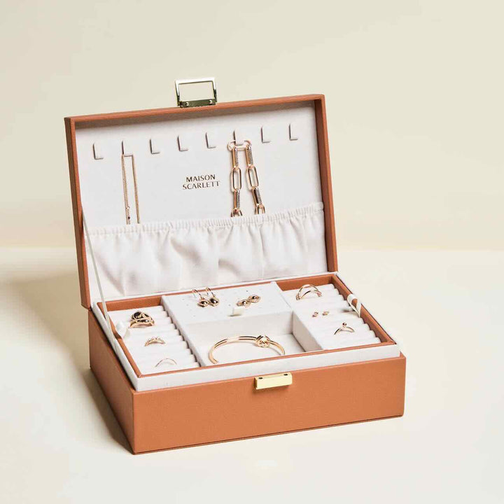 maison scarlett jewelry box louise pu camel
