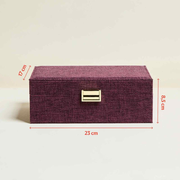 maison scarlett jewelry box louise linen plum