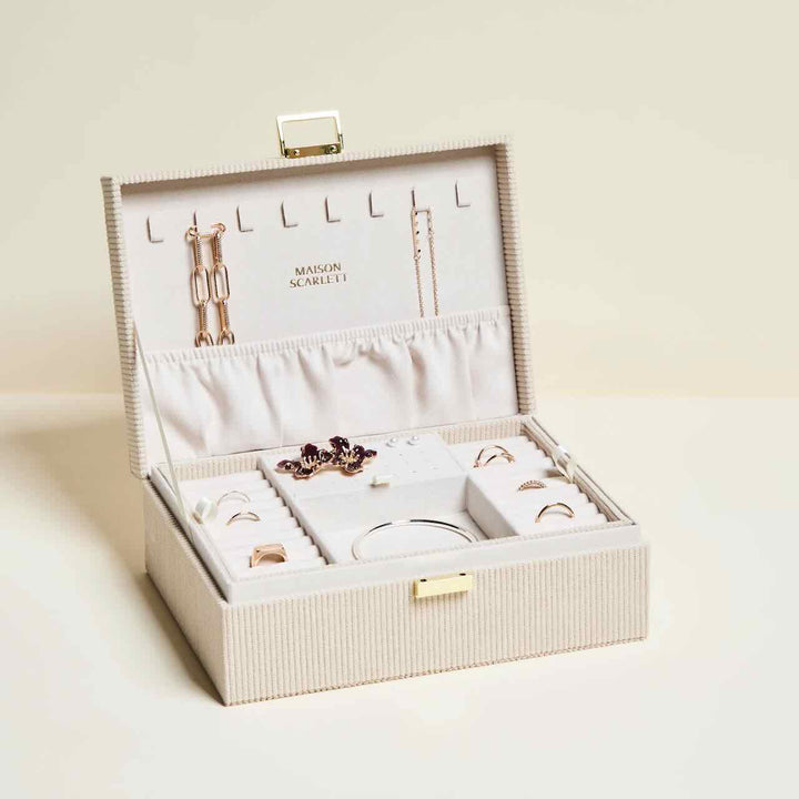 Maison scarlett jewelry box louise corduroy cream