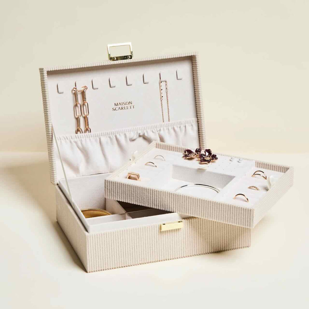 Maison scarlett jewelry box louise corduroy cream
