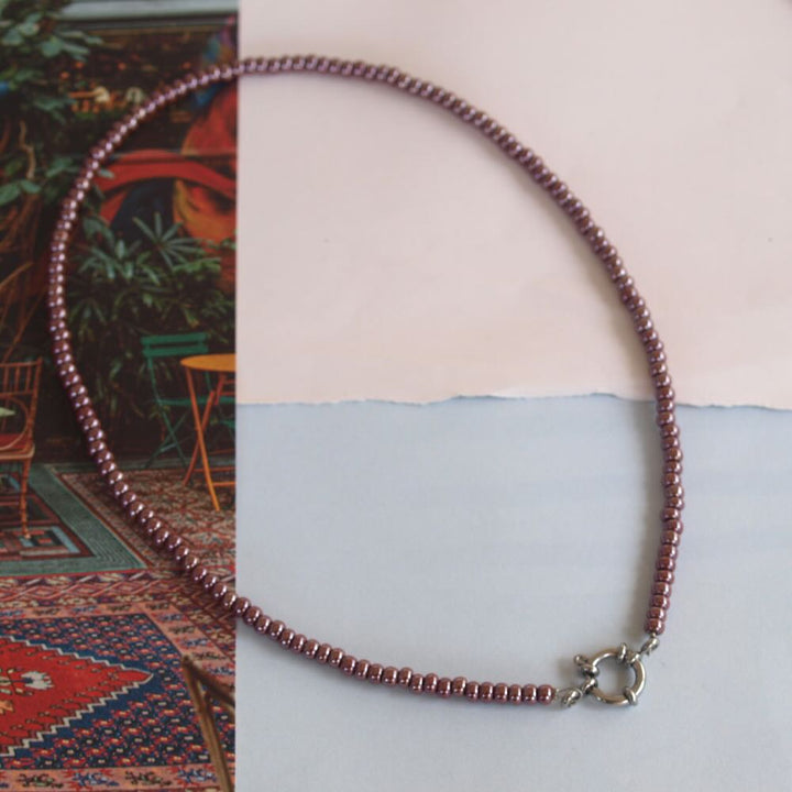 widaro ketting bordeaux red/ silverlined red (kies je kleur)